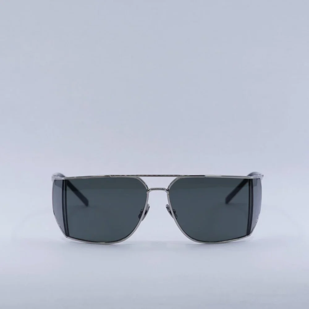 🕶️ New Saint Laurent SL750 002 Sunglasses - Silver Frame, Grey Frame - Picture 2 of 11